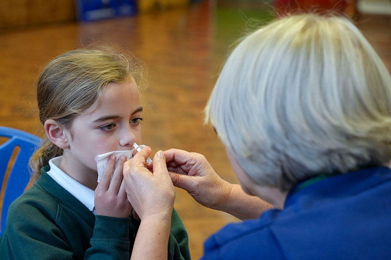Children at Woodfield Primary School received their free flu vaccinations this week.